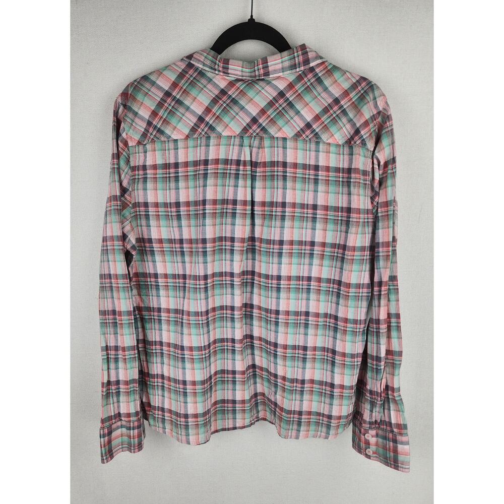 Prana Shirt Womens XL Bora Bay Gina Plaid pink green half button-up western - Picture 6 of 12